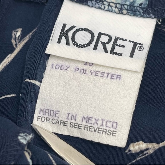 Koret Vintage Midi Skirt Womens Size 14 Blue Floral Pockets Boho Hippie - Picture 7 of 14